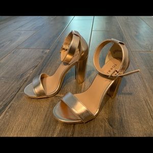 8 Wide Width Rose Gold 4inch Chunky Heels